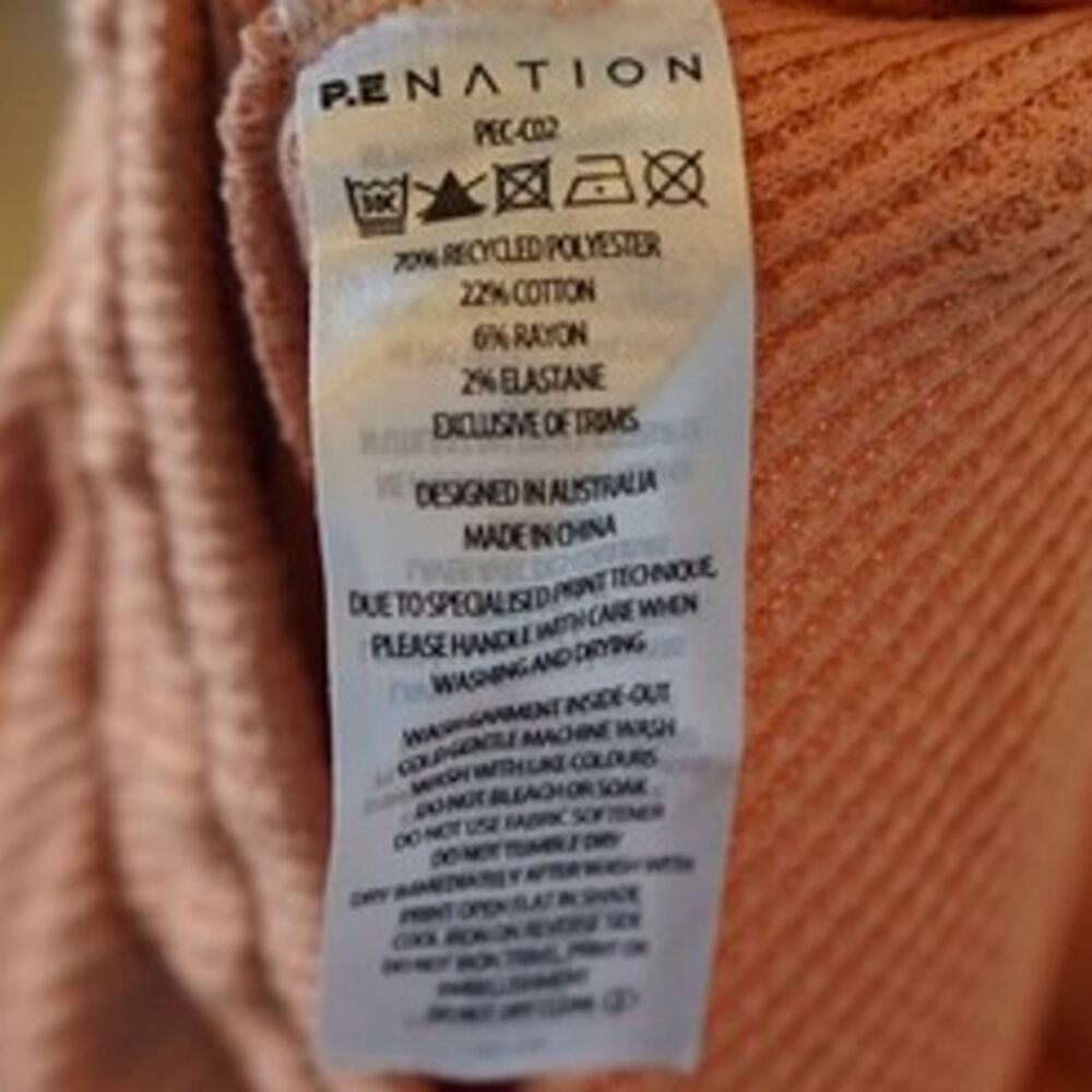 P.E Nation Peach Bloom Waffle Rebound Track Pants Pink Womens Size Small - Picture 7 of 8
